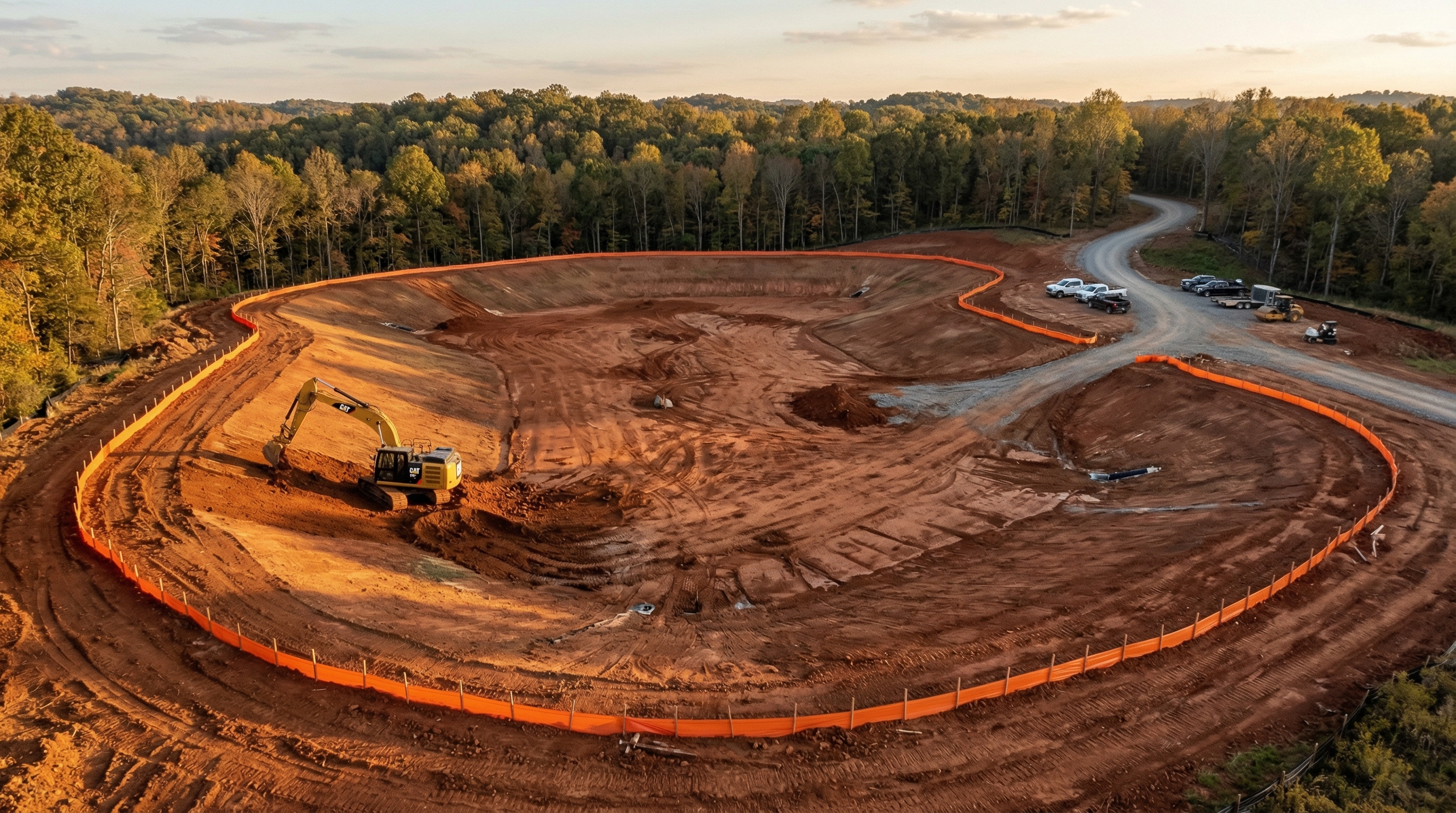 Stormwater detention basin under construction, Middle Tennessee